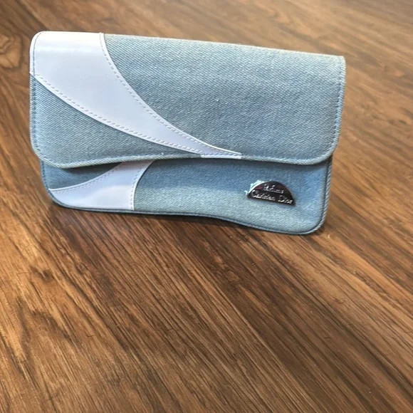 Dior Blue and White Clutch with Wave Design - Picture 1 of 6